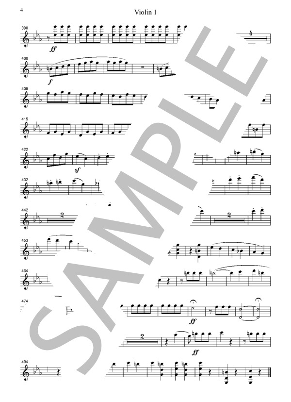 交響曲 第5番 第1楽章 (ルートヴィヒ・ヴァン・ベートーヴェン) / ヴァイオリン 中〜上級 - サンプル譜面 4/5