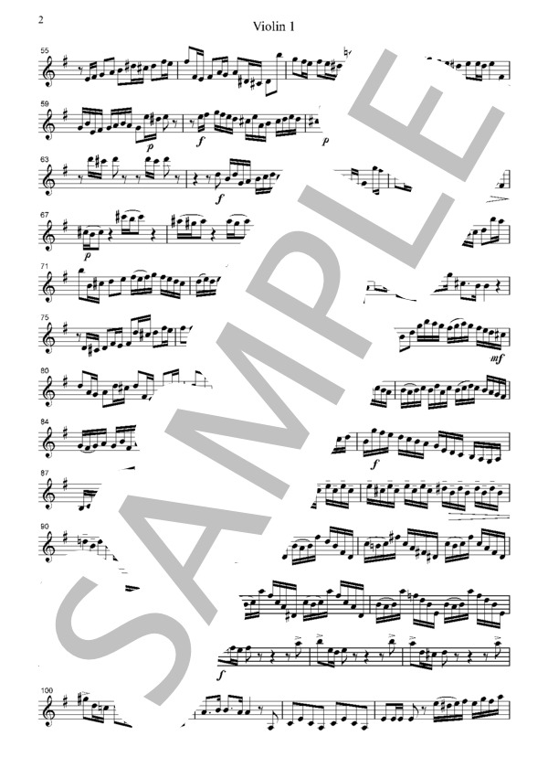 ブランデンブルグ協奏曲 第3番 全楽章 (ヨハン・セバスチャン・バッハ) / ヴァイオリン 中〜上級 - サンプル譜面 2/5