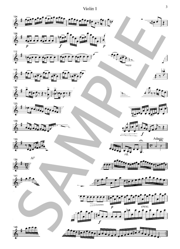 ブランデンブルグ協奏曲 第3番 全楽章 (ヨハン・セバスチャン・バッハ) / ヴァイオリン 中〜上級 - サンプル譜面 3/5