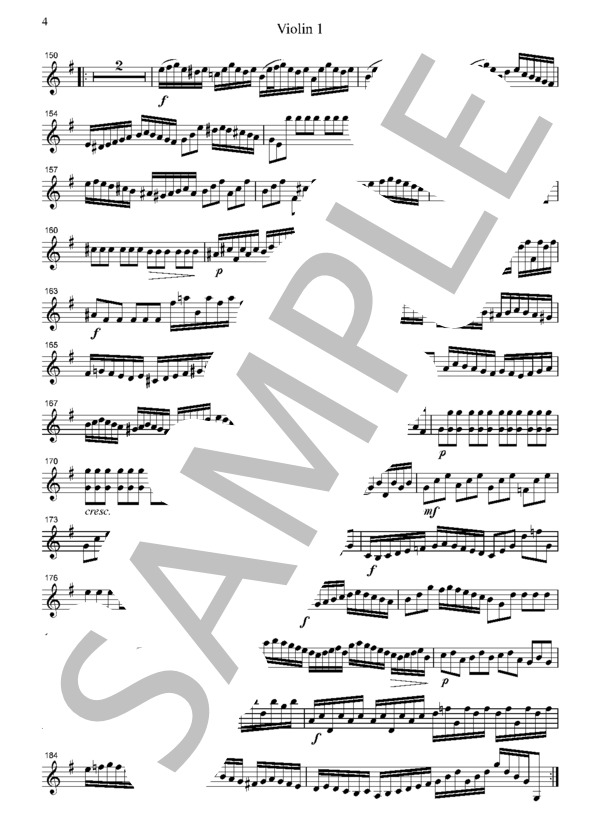 ブランデンブルグ協奏曲 第3番 全楽章 (ヨハン・セバスチャン・バッハ) / ヴァイオリン 中〜上級 - サンプル譜面 4/5
