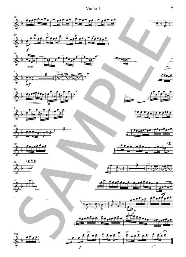 ブランデンブルグ協奏曲 第2番 全楽章 (ヨハン・セバスチャン・バッハ) / ヴァイオリン 中〜上級 - サンプル譜面 4/5