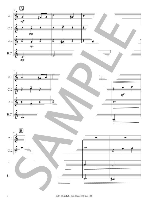 [クラリネット四重奏] Someday My Prince Will Come -いつか王子様が (フランク・チャーチル) / アンサンブル木管 上級 - サンプル譜面 2/5