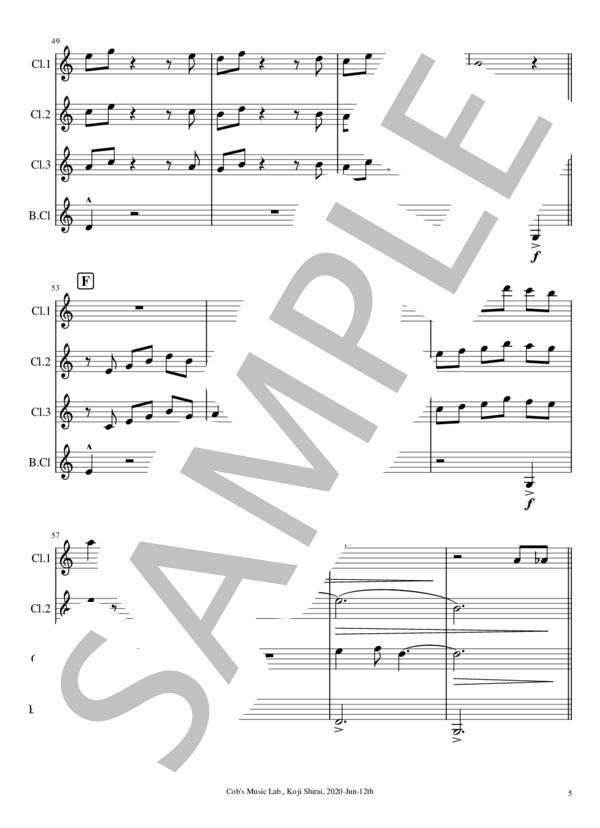 [クラリネット四重奏] Someday My Prince Will Come -いつか王子様が (フランク・チャーチル) / アンサンブル木管 上級 - サンプル譜面 5/5