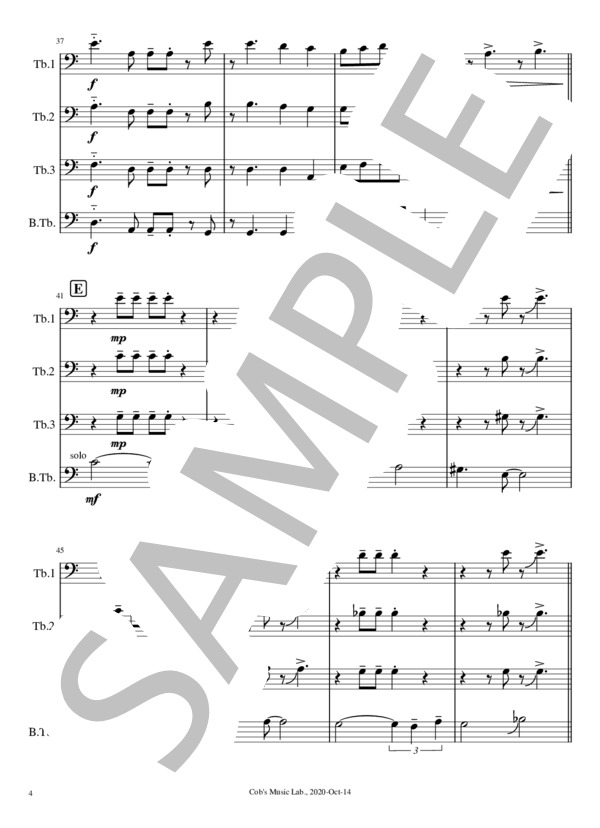 [トロンボーン四重奏] A Weaver of Dreams - 夢織り人 (ビクター ヤング) / アンサンブル金管 中〜上級 - サンプル譜面 4/5