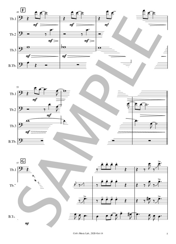 [トロンボーン四重奏] A Weaver of Dreams - 夢織り人 (ビクター ヤング) / アンサンブル金管 中〜上級 - サンプル譜面 5/5