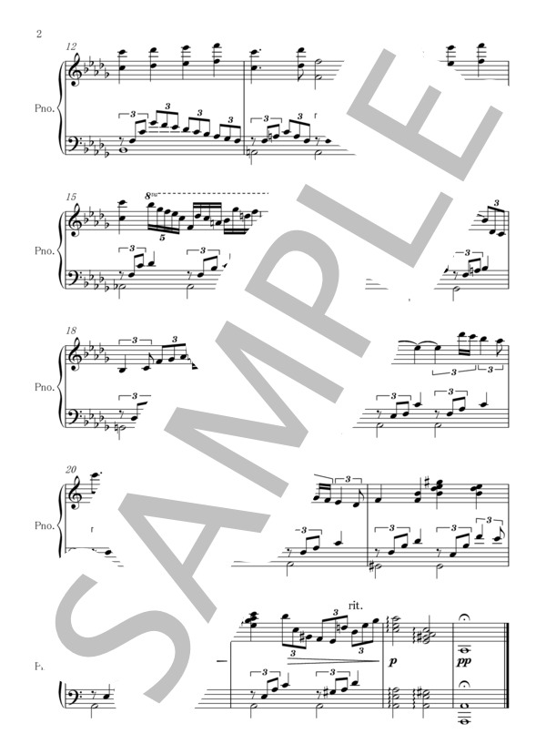 On A Winter's Day (白川 佳那子) / ピアノソロ 中級 - サンプル譜面 2/2