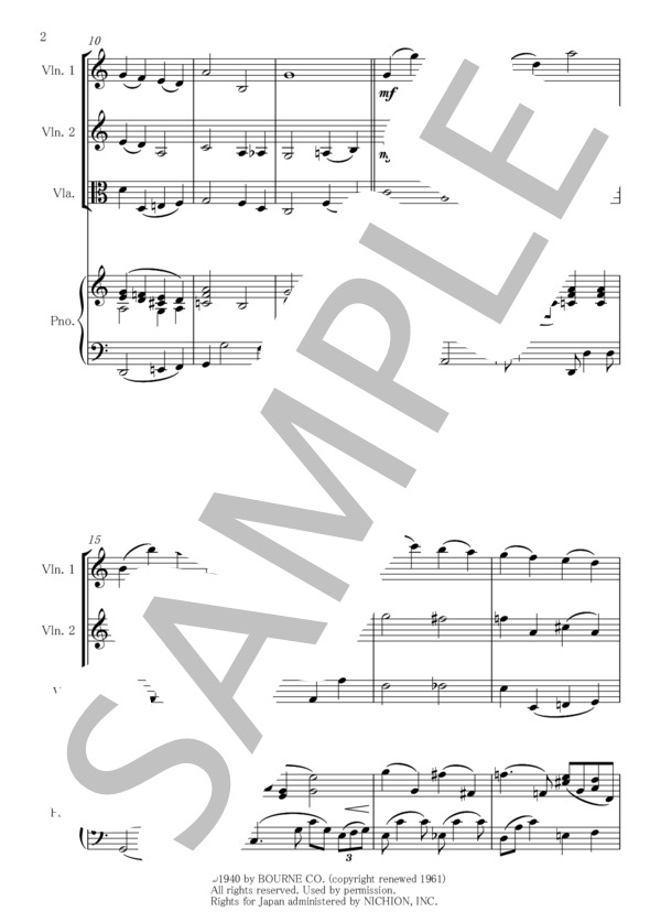 When You Wish Upon A Star (リー・ハーライン) / アンサンブルピアノ＋他楽器 初〜中級 - サンプル譜面 2/5