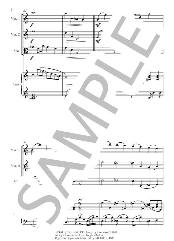 When You Wish Upon A Star (リー・ハーライン) / アンサンブルピアノ＋他楽器 初〜中級 - サンプル譜面 4/5