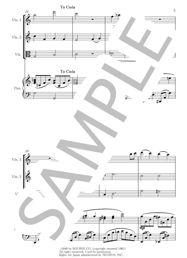 When You Wish Upon A Star (リー・ハーライン) / アンサンブルピアノ＋他楽器 初〜中級 - サンプル譜面 5/5