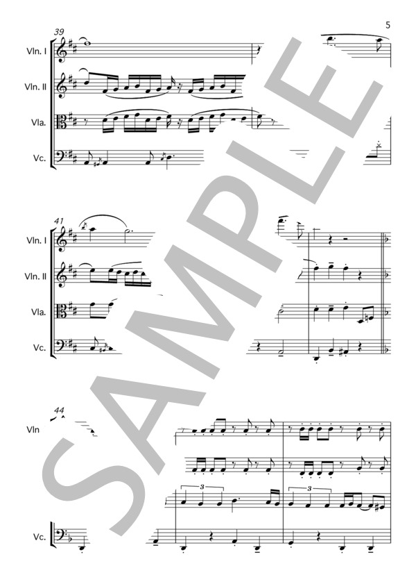 カミニート (フアン・デ・ディオス・フィリベルト) / 弦楽四重奏 中〜上級 - サンプル譜面 5/5