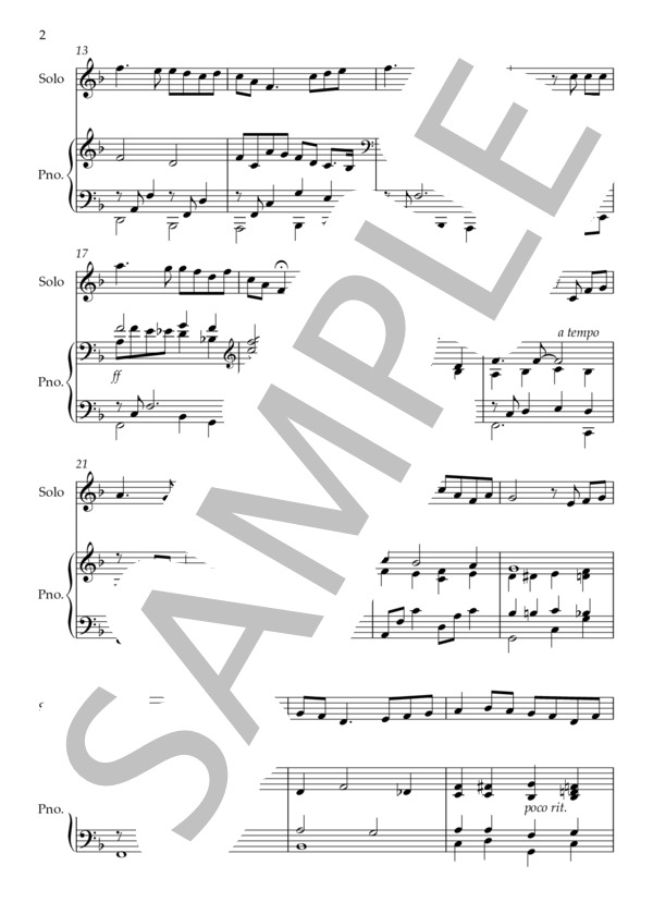 ロンドンデリーの歌 (アイルランド民謡) / アンサンブルピアノ＋他楽器 初〜中級 - サンプル譜面 2/3