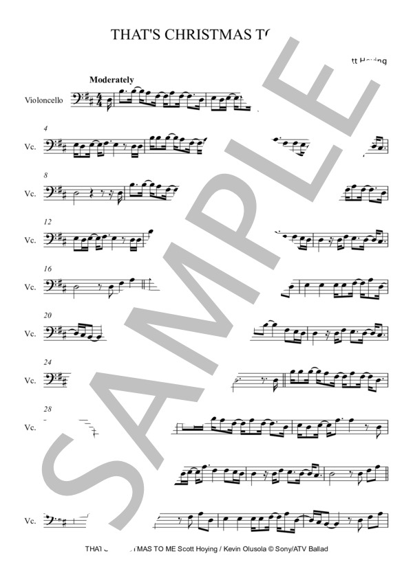 THAT'S CHRISTMAS TO ME (Pentatonix) / チェロ 初〜中級 - サンプル譜面 1/2