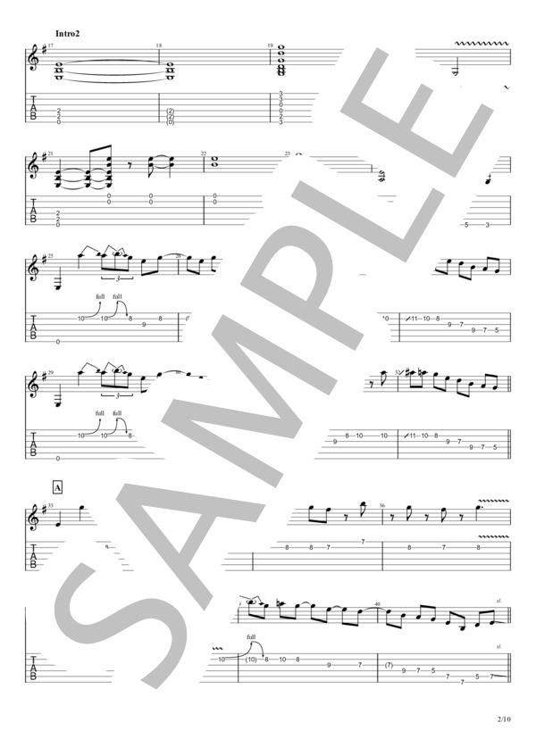 Cassis Orange (本人採譜 Guitar譜 Seiji パート） (D_Drive) / ギターソロ 入門〜初級 - サンプル譜面 2/5