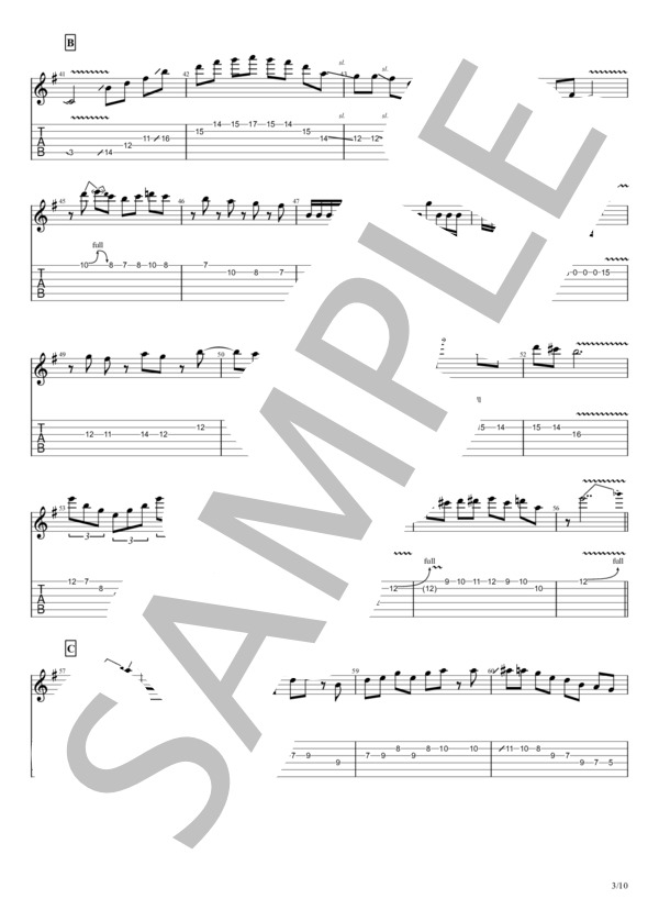 Cassis Orange (本人採譜 Guitar譜 Seiji パート） (D_Drive) / ギターソロ 入門〜初級 - サンプル譜面 3/5