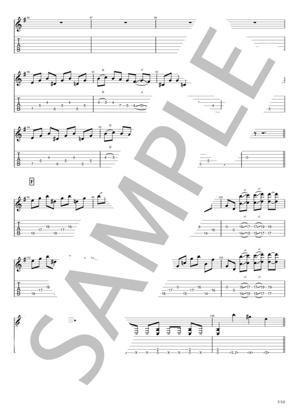 Cassis Orange (本人採譜 Guitar譜 Seiji パート） (D_Drive) / ギターソロ 入門〜初級 - サンプル譜面 5/5