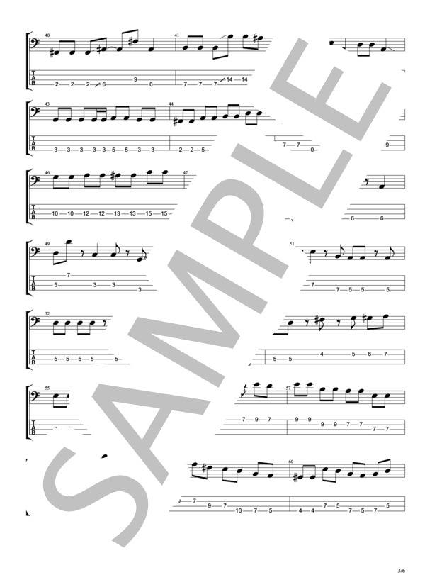 彼女、お借りしますOP「センチメートル」 /  the peggies E.Bass TAB譜 / エレキベース 中〜上級 - サンプル譜面 3/5