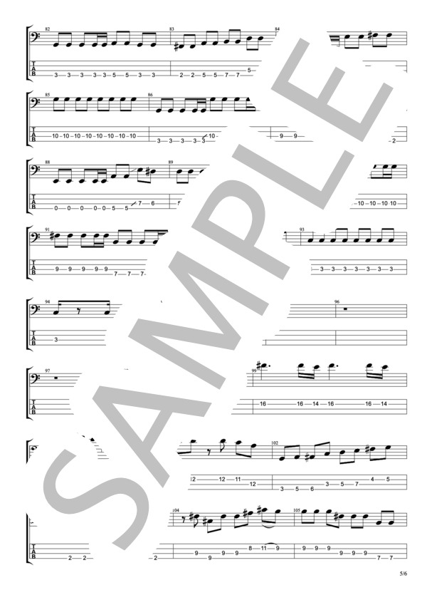 彼女、お借りしますOP「センチメートル」 /  the peggies E.Bass TAB譜 / エレキベース 中〜上級 - サンプル譜面 5/5