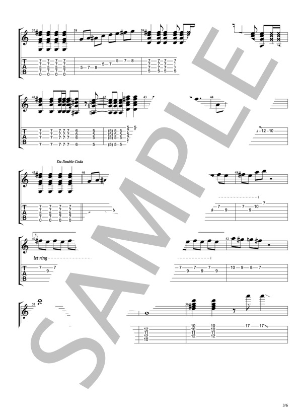 彼女、お借りしますOP「センチメートル」 /  the peggies E.Gt1 TAB譜 / エレキギター 中〜上級 - サンプル譜面 3/5