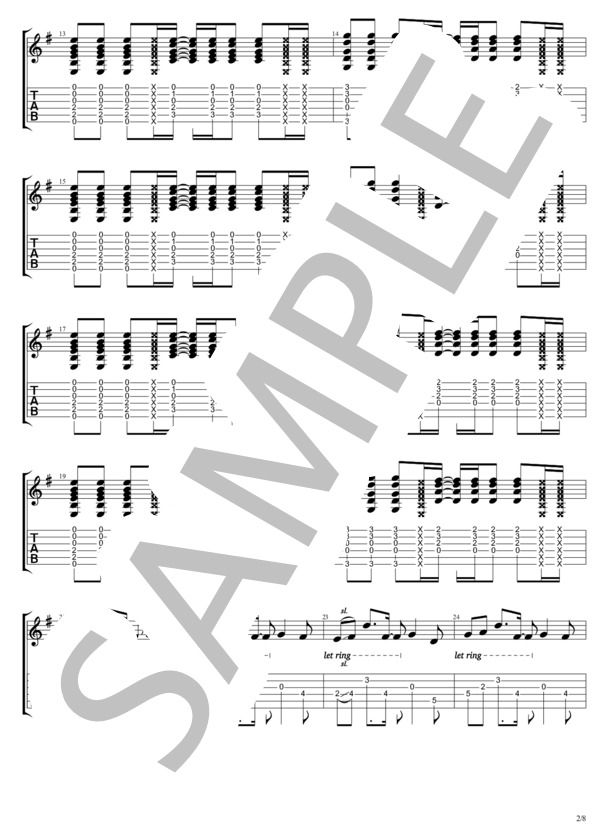 C'mon (B'z) / ギターソロ 中級 - サンプル譜面 2/5