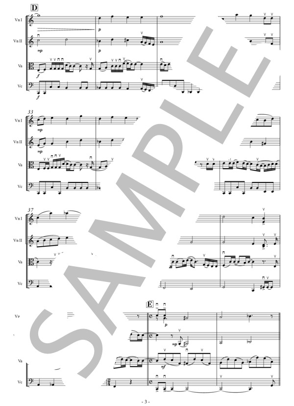 Laughter弦楽四重奏・移調(C) / official髭男dism (Official髭男dism) / アンサンブル弦楽 中級 - サンプル譜面 3/5