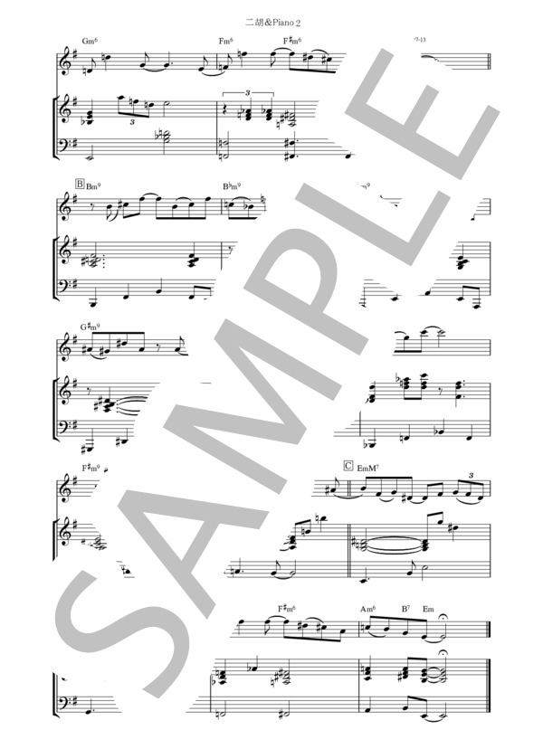 家政婦は見た（二胡＆ピアノ楽譜） (坂田 晃一) / 上級 - サンプル譜面 5/5