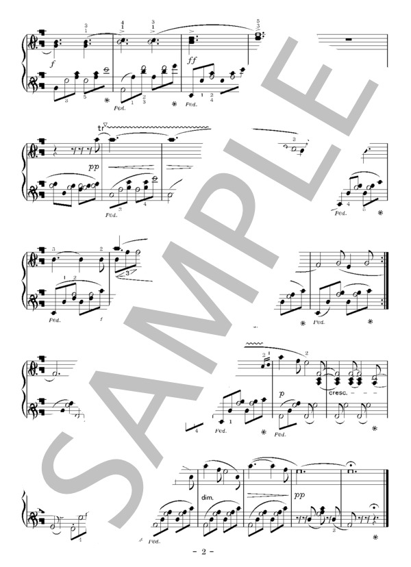 ヴェニスの舟歌    Op.30 No.6 (フェリックス・メンデルスゾーン) / ピアノソロ 初〜中級 - サンプル譜面 4/5