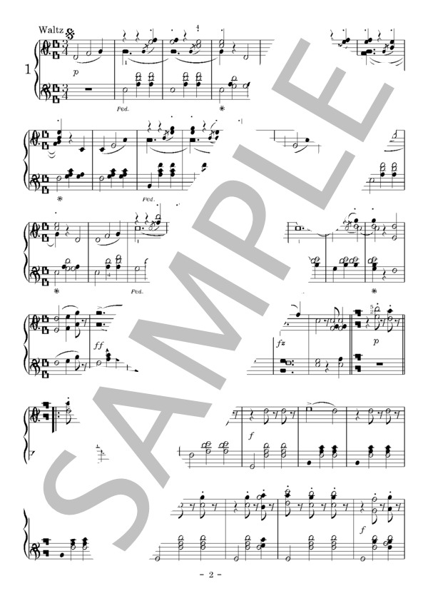 美しき青きドナウ (ヨハン・シュトラウス2世) / ピアノソロ 初〜中級 - サンプル譜面 4/5