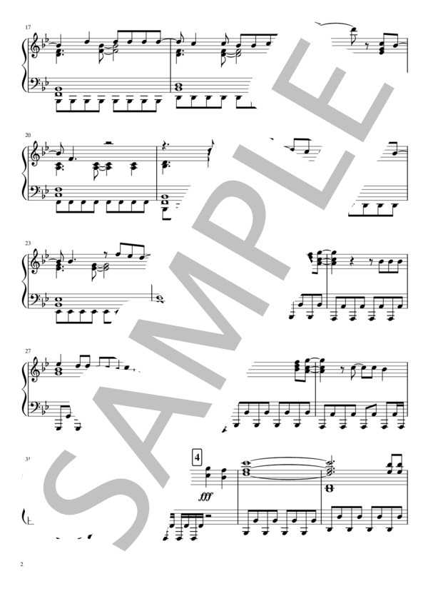 D City Rock feat. Debra Zeer / TeddyLoid / ピアノソロ中上級 / 中〜上級 - サンプル譜面 2/5