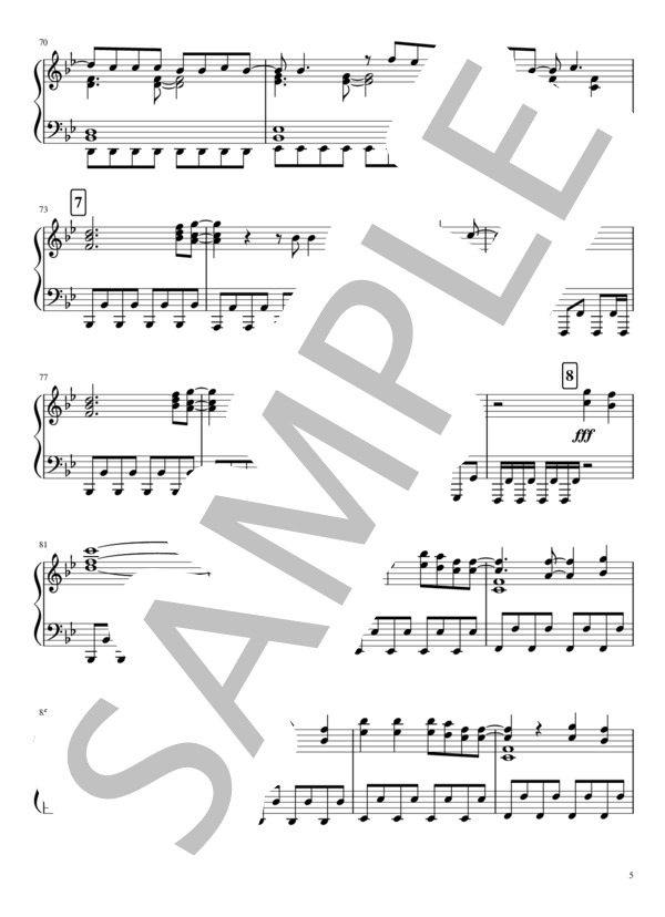 D City Rock feat. Debra Zeer / TeddyLoid / ピアノソロ中上級 / 中〜上級 - サンプル譜面 5/5