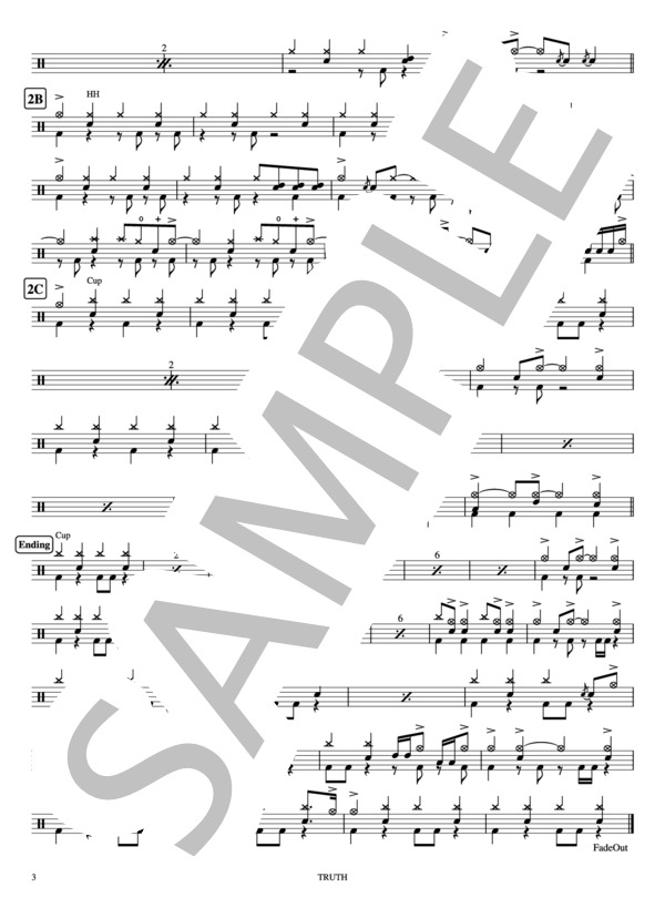 TRUTH (T-SQUARE) / ドラム 中級 - サンプル譜面 3/3