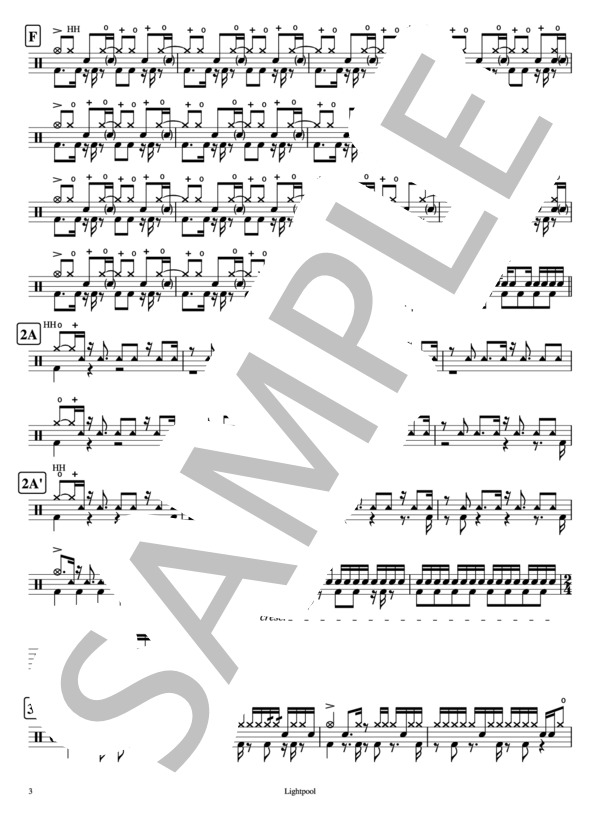 Lightpool (sora tob sakana) / ドラム 上級 - サンプル譜面 3/4