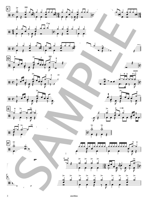 楽譜】anschluss / the cabs (ドラム / 上級) - Piascore 楽譜ストア