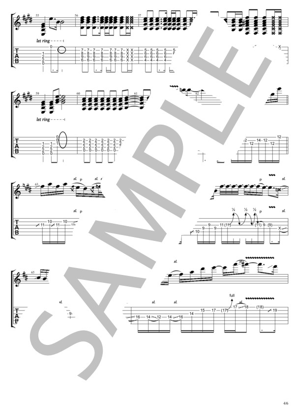 それでもやっぱり (B'z) / ギターソロ 中〜上級 - サンプル譜面 4/5
