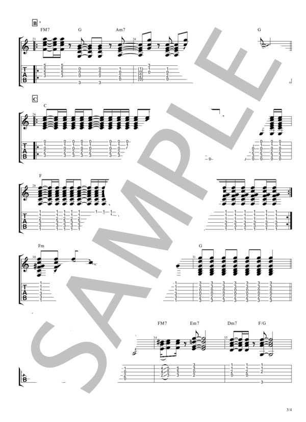 楽譜 カタオモイ Tab譜 Aimer Aimer ギター弾き語り 初 中級 Piascore 楽譜ストア