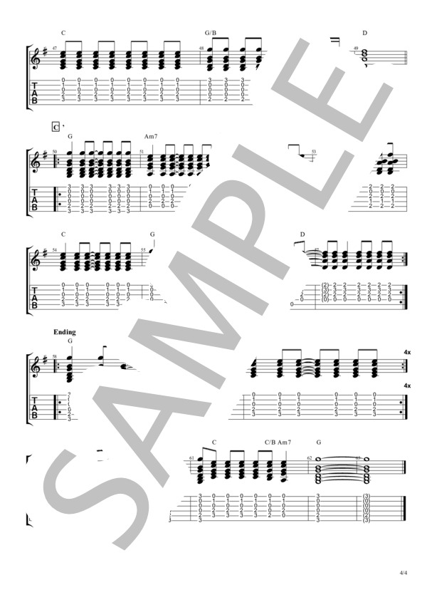 頑張ったっていいんじゃない【TAB譜】 /  大原 櫻子 / ギター弾き語り 初〜中級 - サンプル譜面 4/4