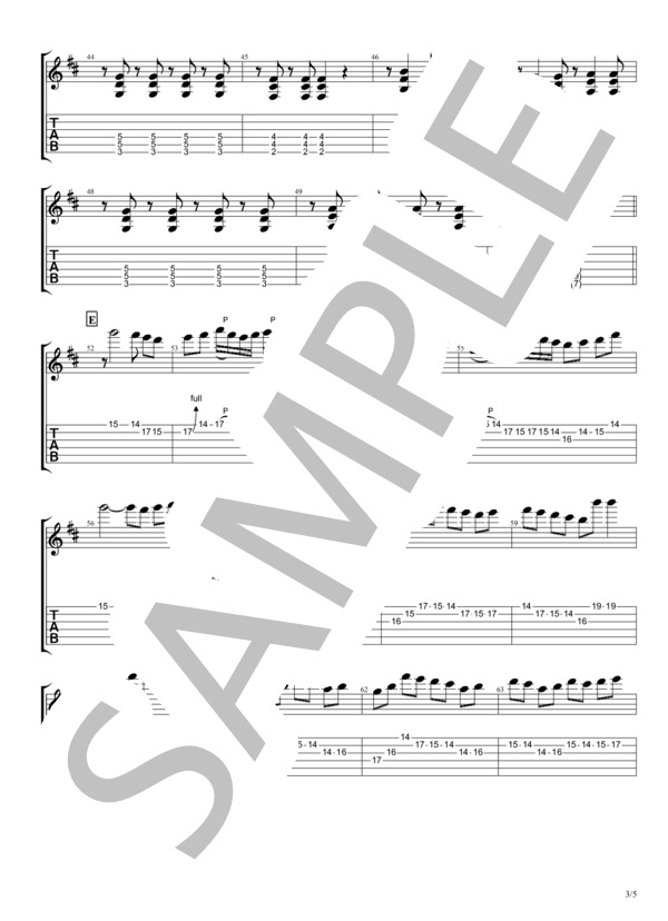 彼女の“Modern…”【TAB譜】 /  GLAY (GLAY ) / エレキギター 中級 - サンプル譜面 3/5