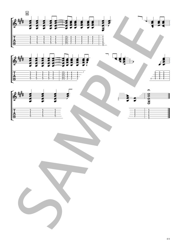 ベテルギウスの灯【TAB譜】 /  the HIATUS / エレキギター 初〜中級 - サンプル譜面 4/4