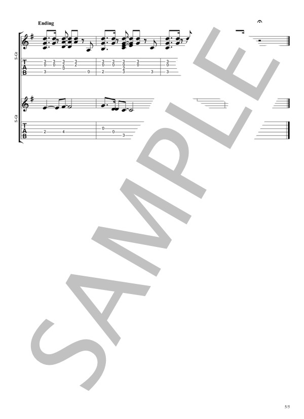 Twilight【TAB譜】 /  岩崎 愛 / ギター弾き語り 入門〜初級 - サンプル譜面 5/5