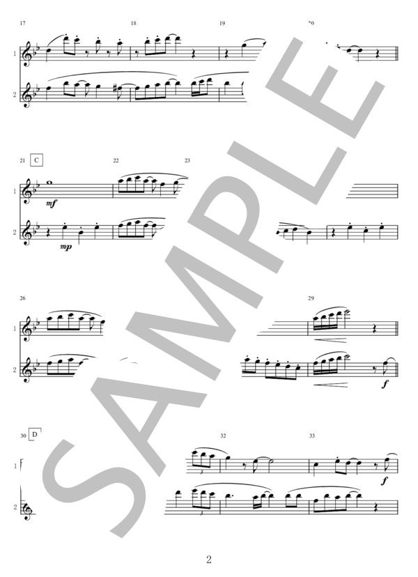 青いベンチ（フルート2重奏） (サスケ) / 中級 - サンプル譜面 3/5