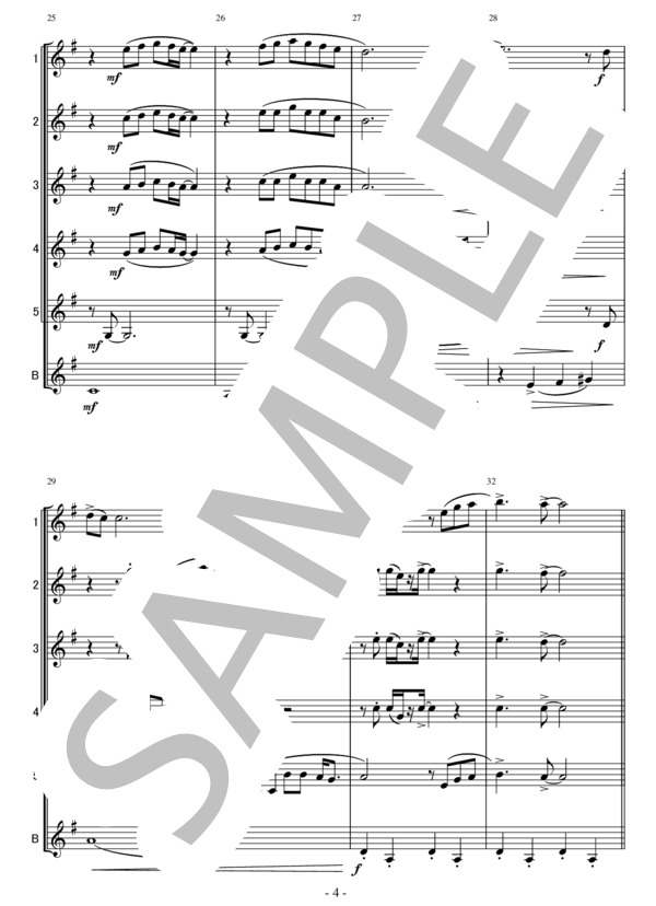 （クラリネット6重奏) やさしさに包まれたなら (荒井 由実) / アンサンブル木管 中級 - サンプル譜面 4/5