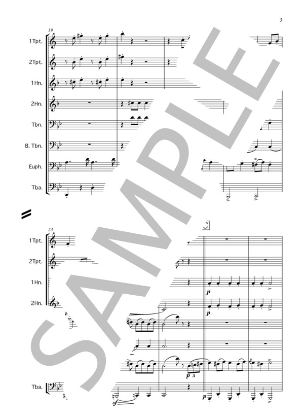 ラコッツィ行進曲（ベルリオーズ）金管八重奏(2Trp.2Hr.1Trb.1B-Trb.1Euph.1Tuba) (エクトル・ベルリオーズ) / アンサンブル金管 上級 - サンプル譜面 3/5