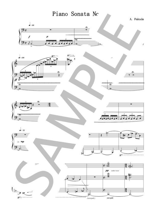 ピアノソナタ第1番 (福田 陽) / ピアノソロ 上級 - サンプル譜面 2/5