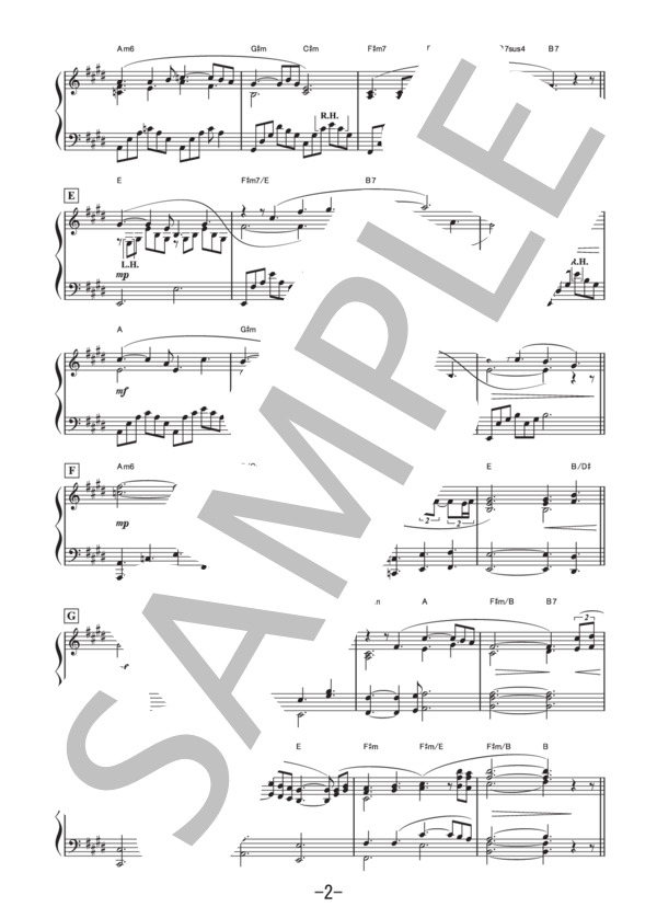 とんび～メインテーマ～  /  羽毛田丈史 (ピアノソロ譜） (羽毛田 丈史) / 中級 - サンプル譜面 2/4