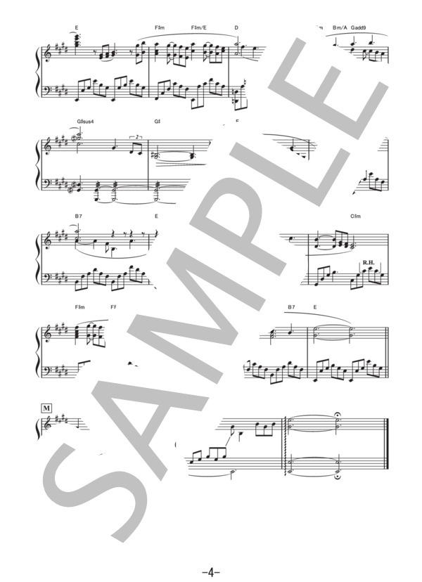 とんび～メインテーマ～  /  羽毛田丈史 (ピアノソロ譜） (羽毛田 丈史) / 中級 - サンプル譜面 4/4