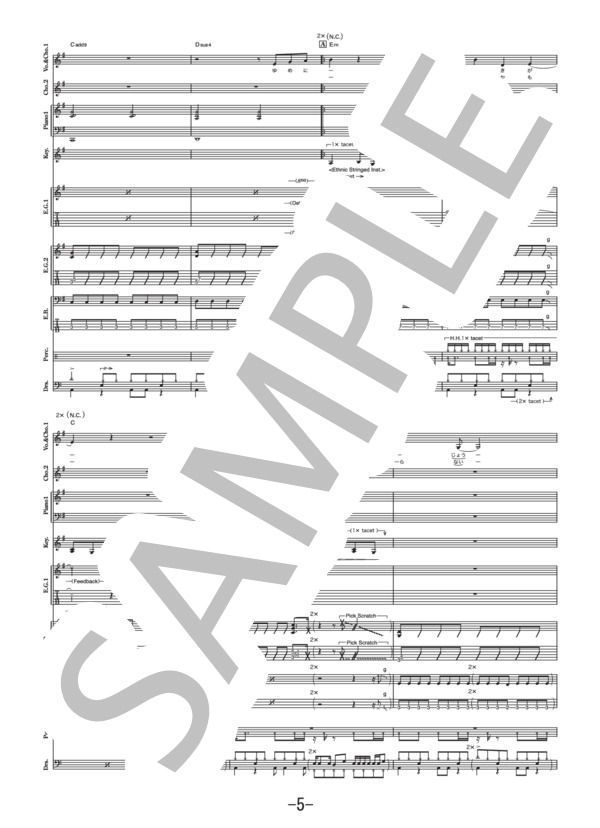 Hello  /  絢香 (バンドスコア） / 中級 - サンプル譜面 5/5