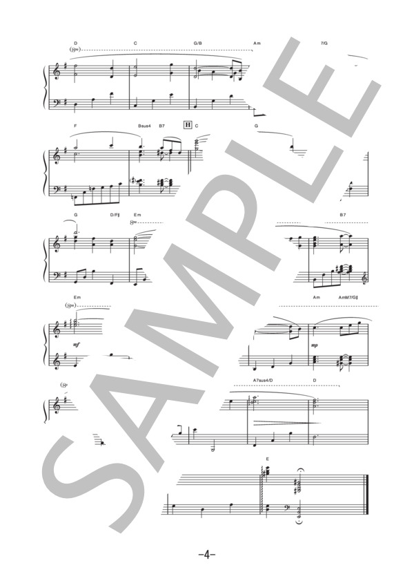 咲の想い  /  高見優 (ピアノソロ譜） (髙見 優) / 中級 - サンプル譜面 4/4