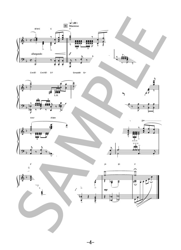 江～姫たちの戦国～（メインテーマ)  /  吉俣良 (ピアノソロ譜） (吉俣 良) / 中級 - サンプル譜面 4/4