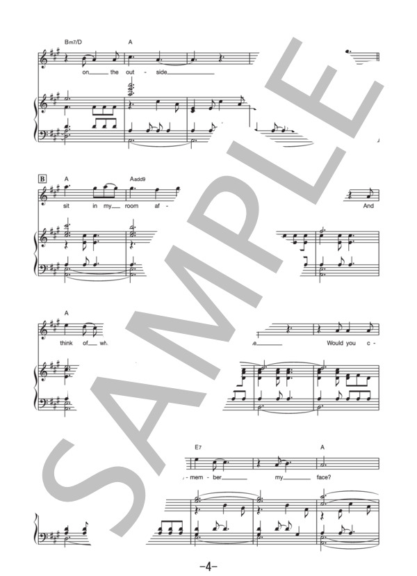 Fine On The Outside  /  プリシラ・アーン (ピアノ＆ヴォーカル譜） / ピアノ弾き語り 中級 - サンプル譜面 4/5