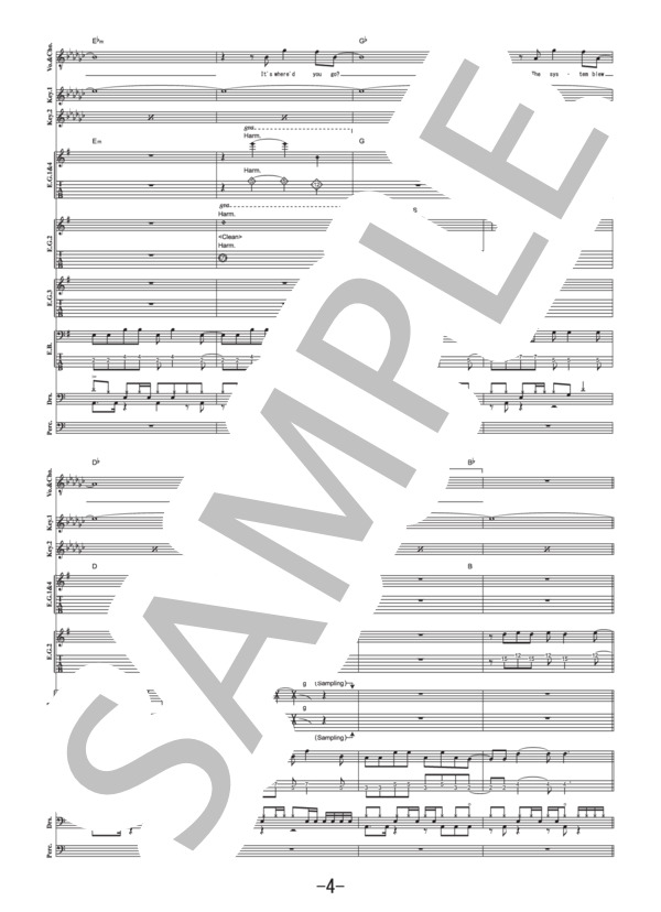 Mighty Long Fall  /  ONE OK ROCK (バンドスコア） / 中級 - サンプル譜面 4/5