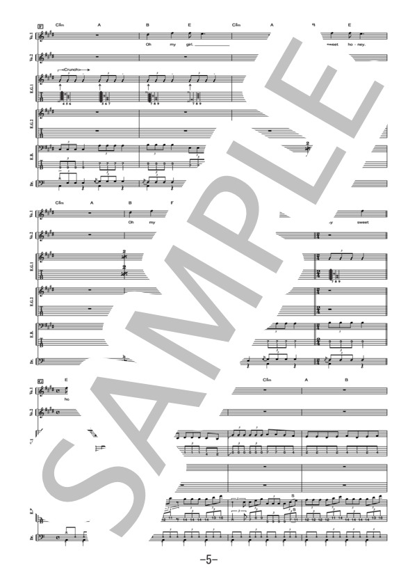 愛する花  /  MONGOL800 (バンドスコア） (モンゴル800) / 中級 - サンプル譜面 5/5